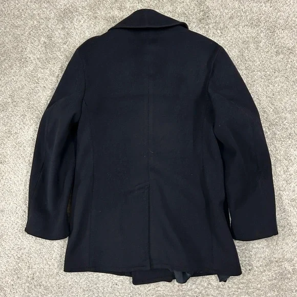 Dale Fashions Wool Peacoat Kersey US Navy 36R Black Double Breasted Coat